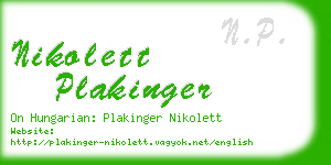 nikolett plakinger business card